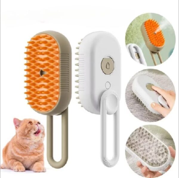 Escova A Vapor Para Gatos Cães 3 Em 1 Escovas Elétricas De Pêlos Pentes De Massagem Animais De Estimação Remoção