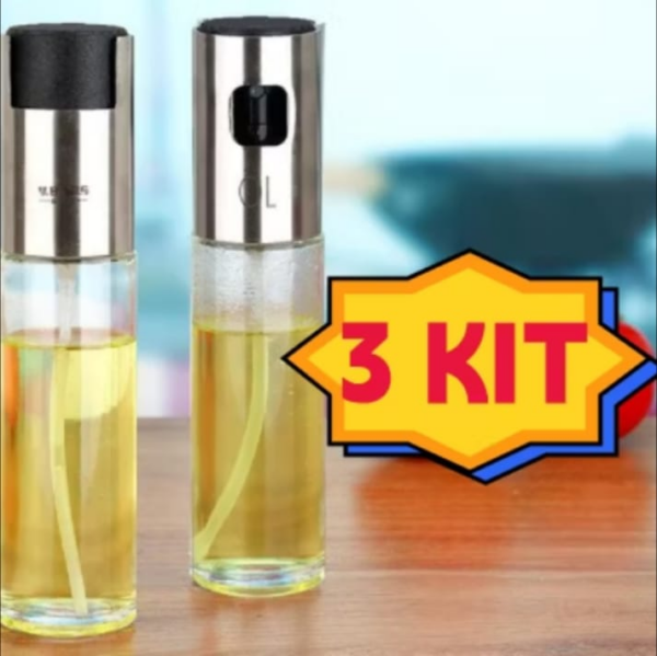 3 Spray Pulverizador Vidro Inox Borrifador Azeite Vinagreessenciais De Cozinha Promoções