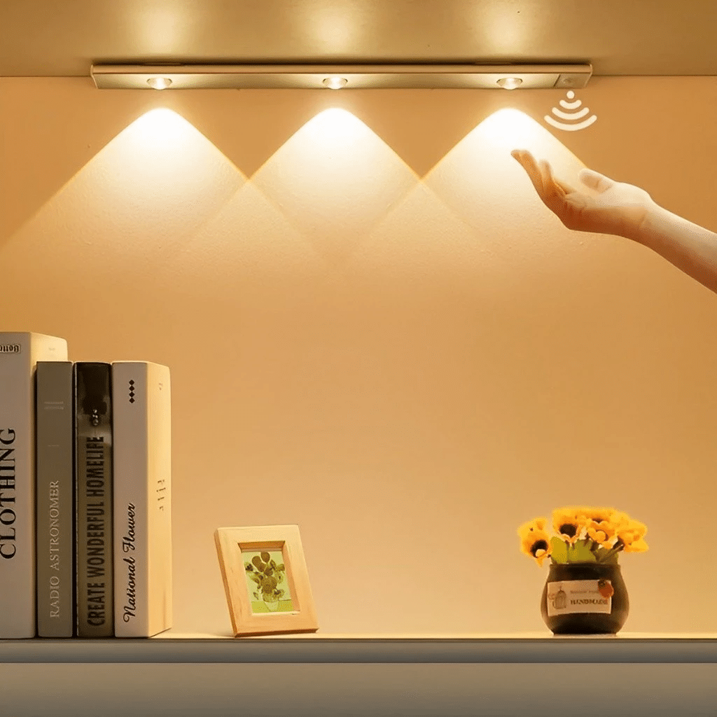 Ultra Fina Diodo Emissor de Luz Recarregavel Led para Armário Sensor Movimento Luminaria Elegante