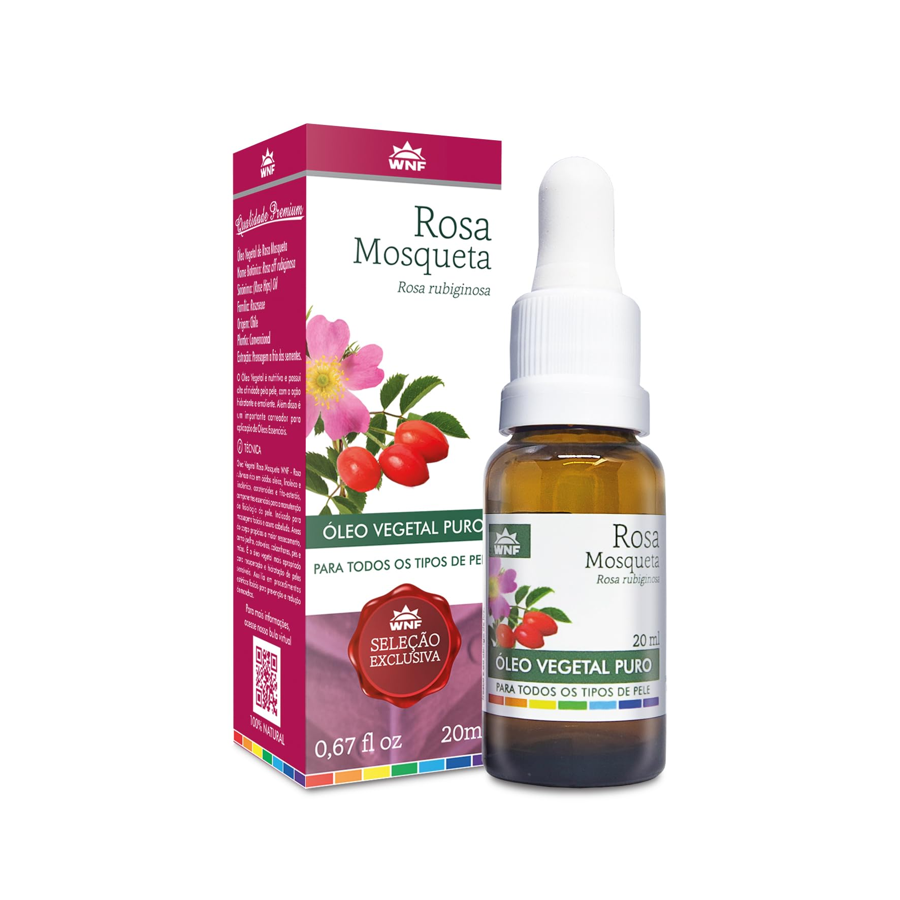 Óleo Vegetal Rosa Mosqueta - 20ml - WNF - 100% Puro - Exclusivo