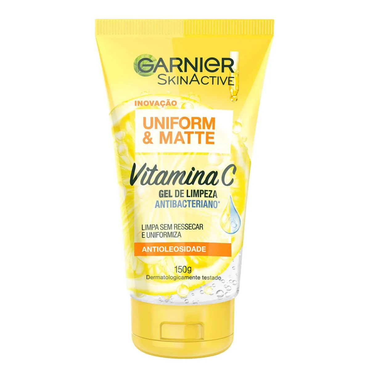 Gel de Limpeza Facial Antibacteriano Garnier Uniform & Matte Vitamina C, 150ml