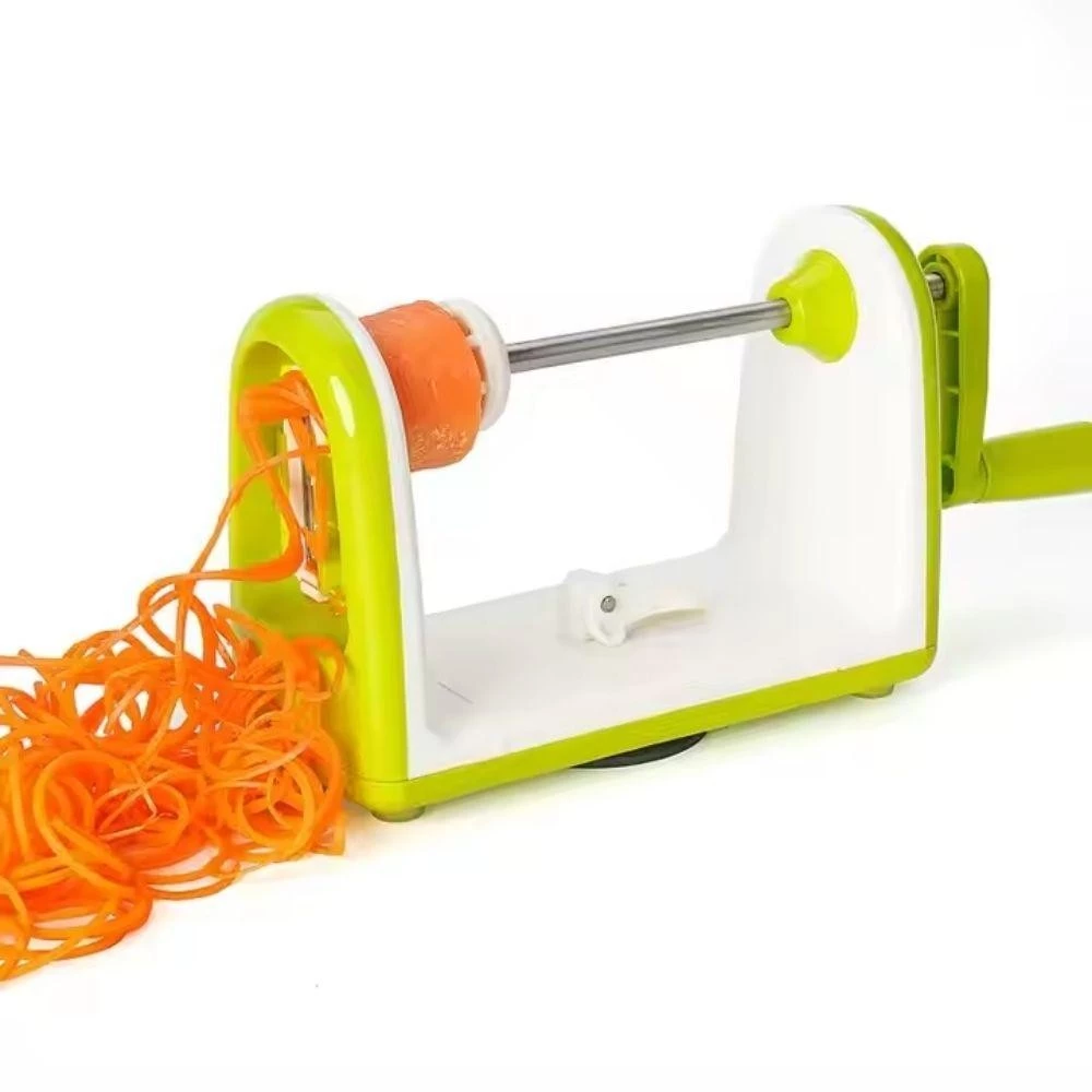 FATIADOR ESPIRAL CORTADOR RALADOR MAQUINA MACARRAO LEGUMES VEGETAIS ESPIRALIZADOR ABOBRINHA COM 5 LAMINAS EM