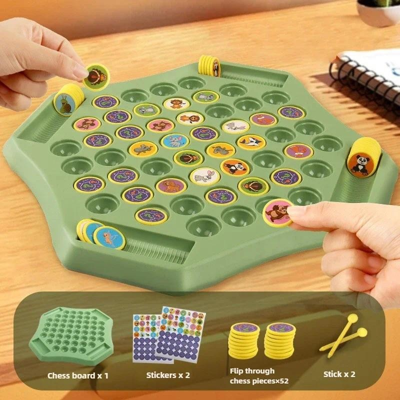 Crianças Batalha Xadrez Brinquedo Educativo Observação Concentração Treinamento Divertido Animal Flip Pai-Filho Jogo Int
