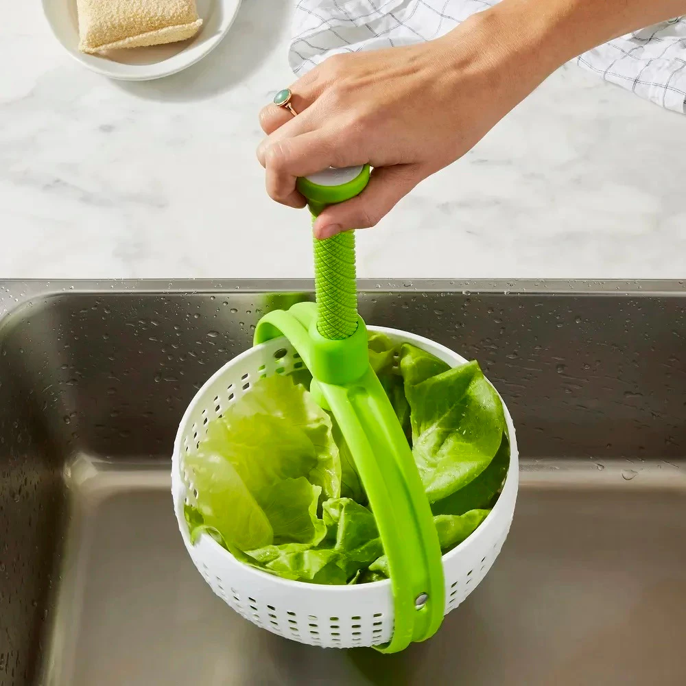 Escorredor Ajustável Centrifuga De Saladas Frutas E Alimento Secador Retrátil Multiuso Plástico
