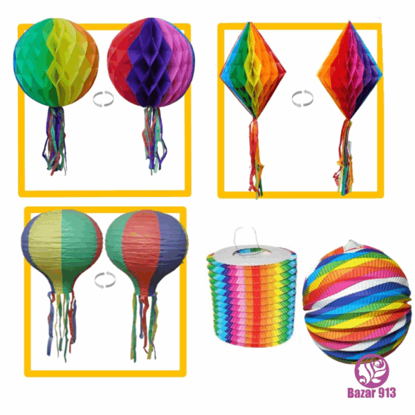 Enfeite Balão Festa Junina Papel Várias Modelos Colorido Decoração Arraial 6132