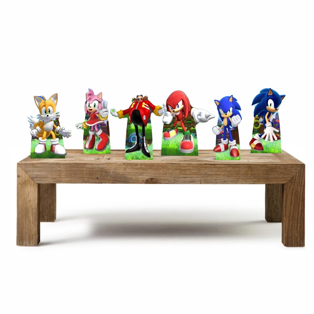 Sonic Kit 6 Displays De Mesa totens de Decoração Para Festa em Mdf