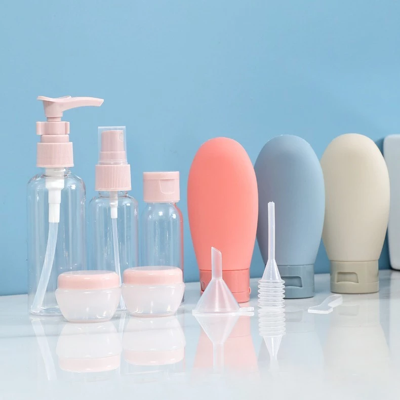 Kit De Frascos Para Viagem 11 Peças Creme Cosméticos Viagem Garrafa Recarregável Portátil
