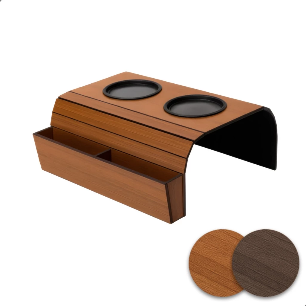 Esteira Apoio Braço de Sofá em MDF Flexível com Porta Copo e Suporte para Controle Remoto