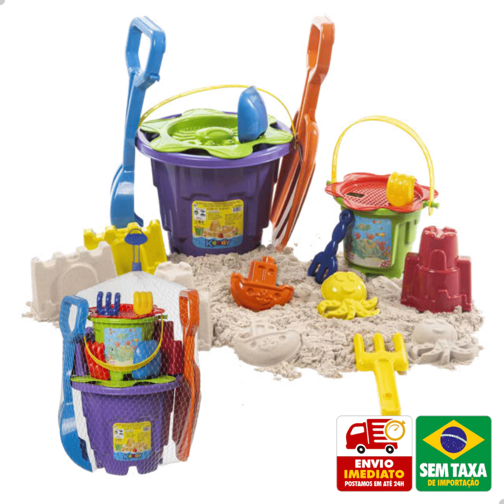 Brinquedo kit Balde de Praia e Acessorios Baldão Imperio GG G M P Kendy BQ0874S