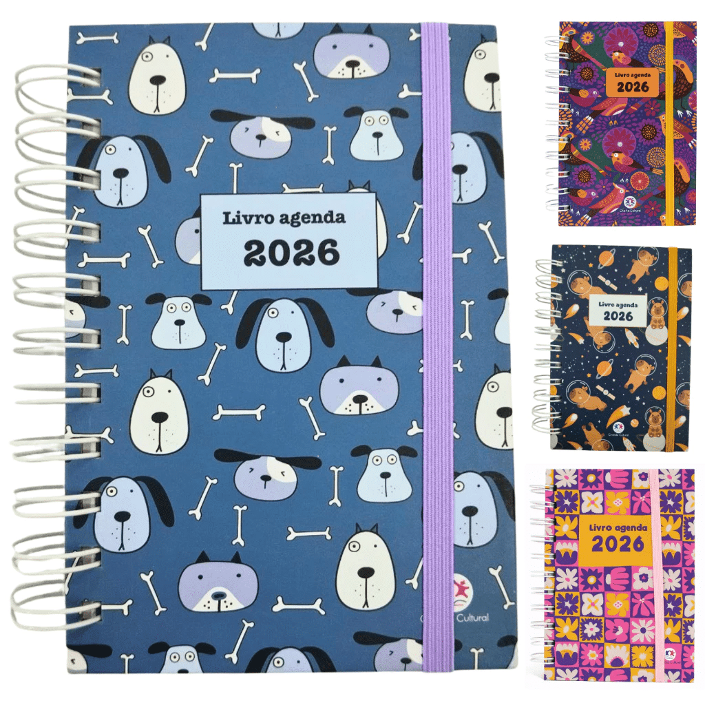 Agenda Diária 2026 16 cm x 12 cm – 320 Páginas Frases Motivacionais Espiral Escolar Escritorio