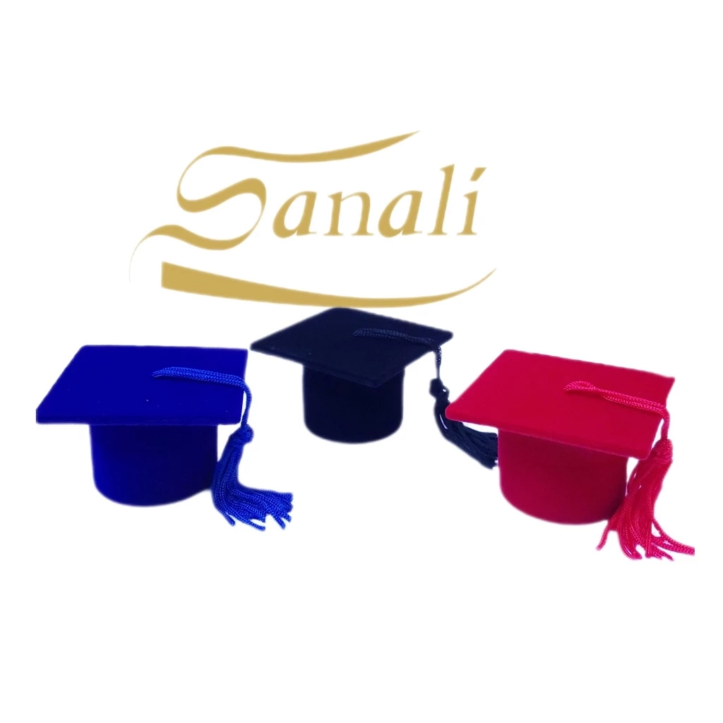 Estojo Caixinha Veludo Formato Cartola de Formatura - 1 unidade