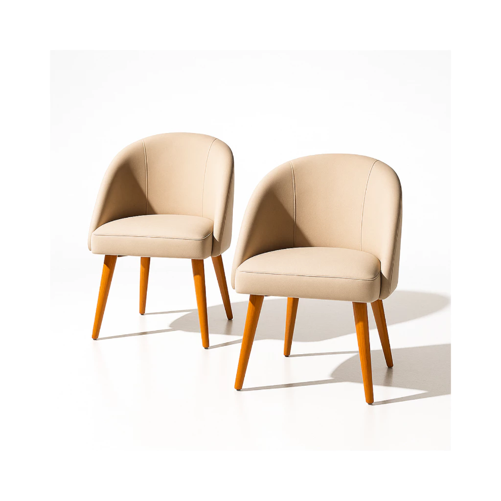 Kit 2 Cadeira Lua Para Mesa De Jantar - Cadeira Poltrona Decorativa Para Penteadeira Sala De Jantar