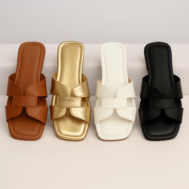 Sandália Feminina Rasteira Moderna H Estilosa