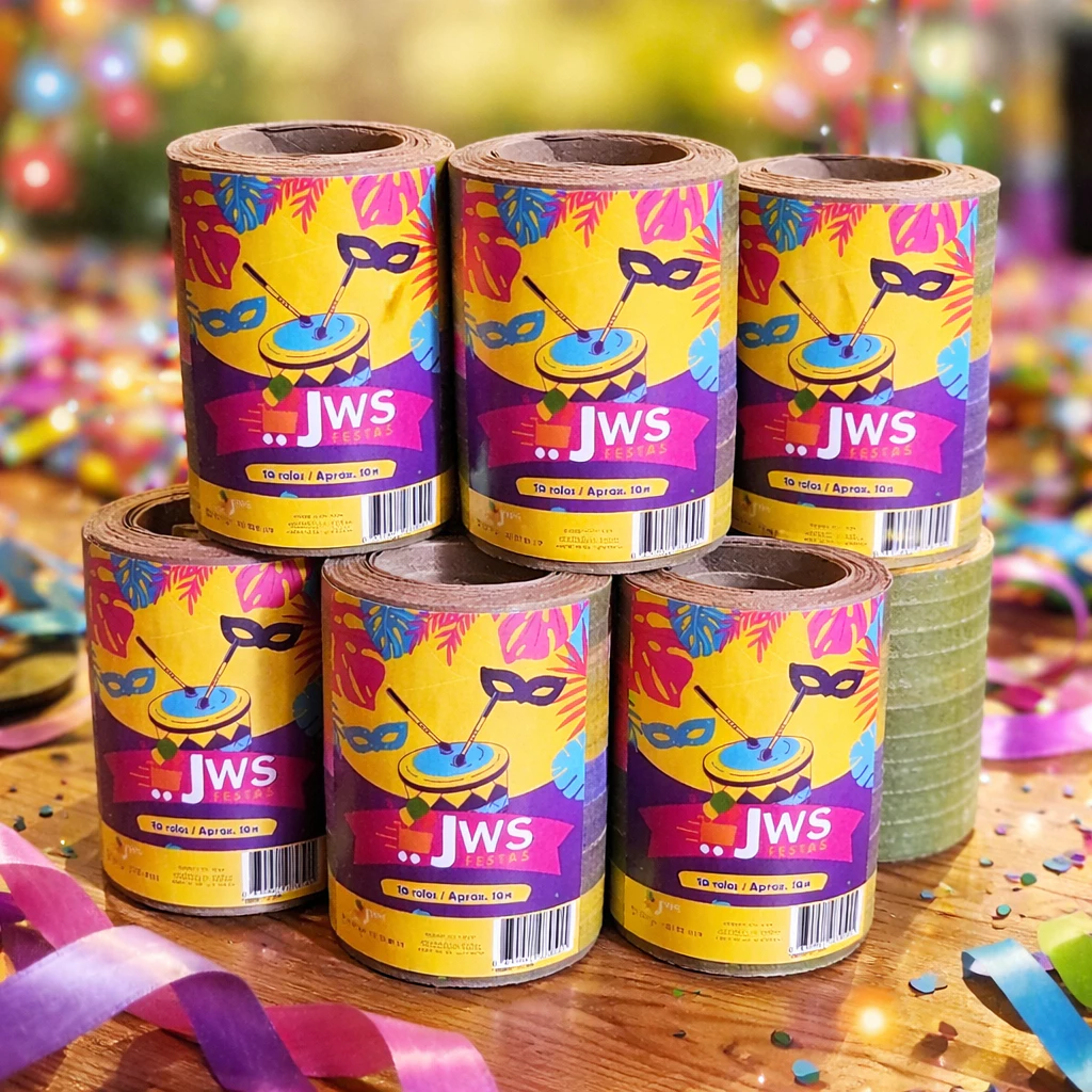 Kit Carnaval 50 Rolos Serpentinas De Papel Colorida Festa